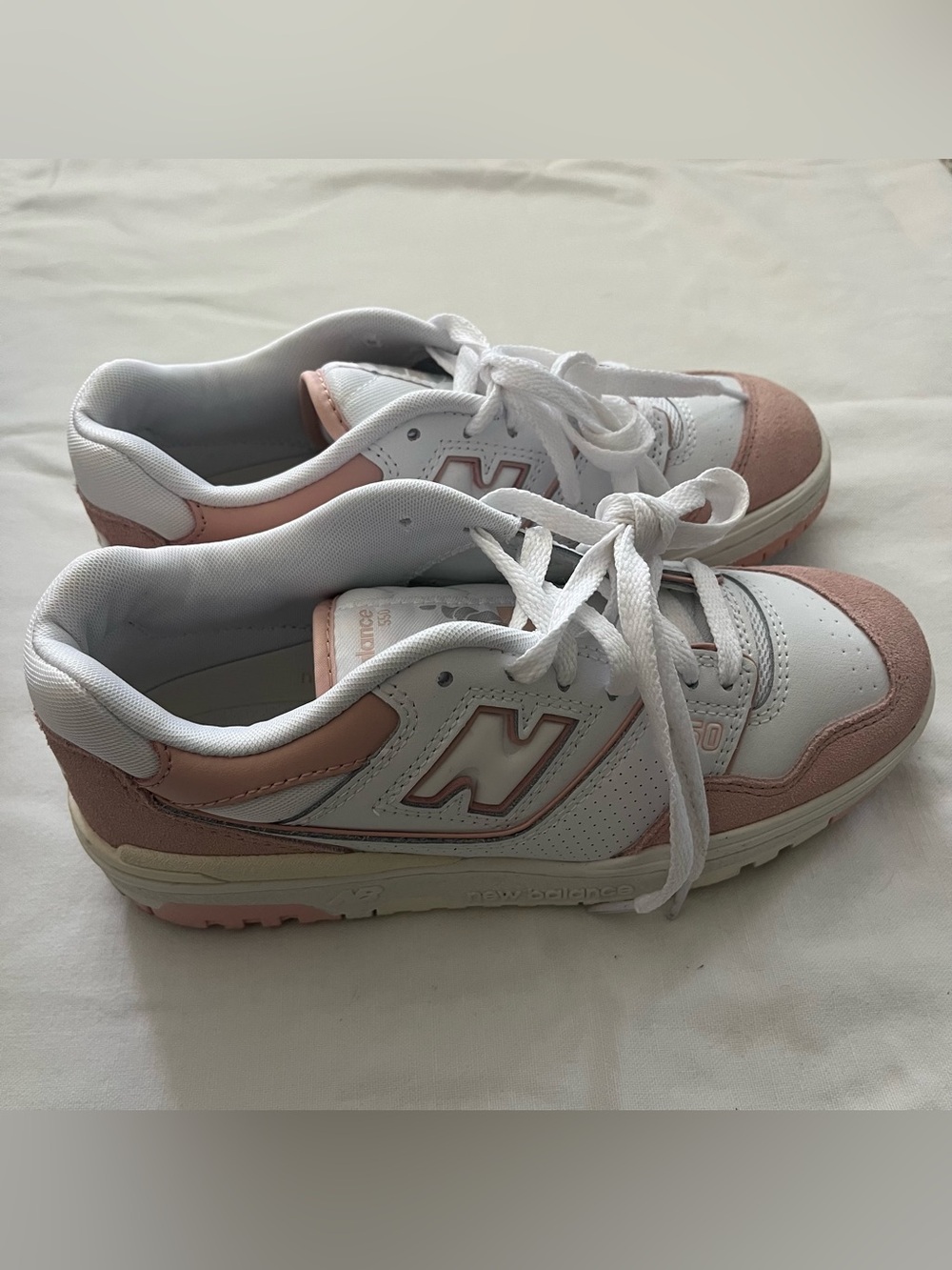 New Balance 550s in White and Pink